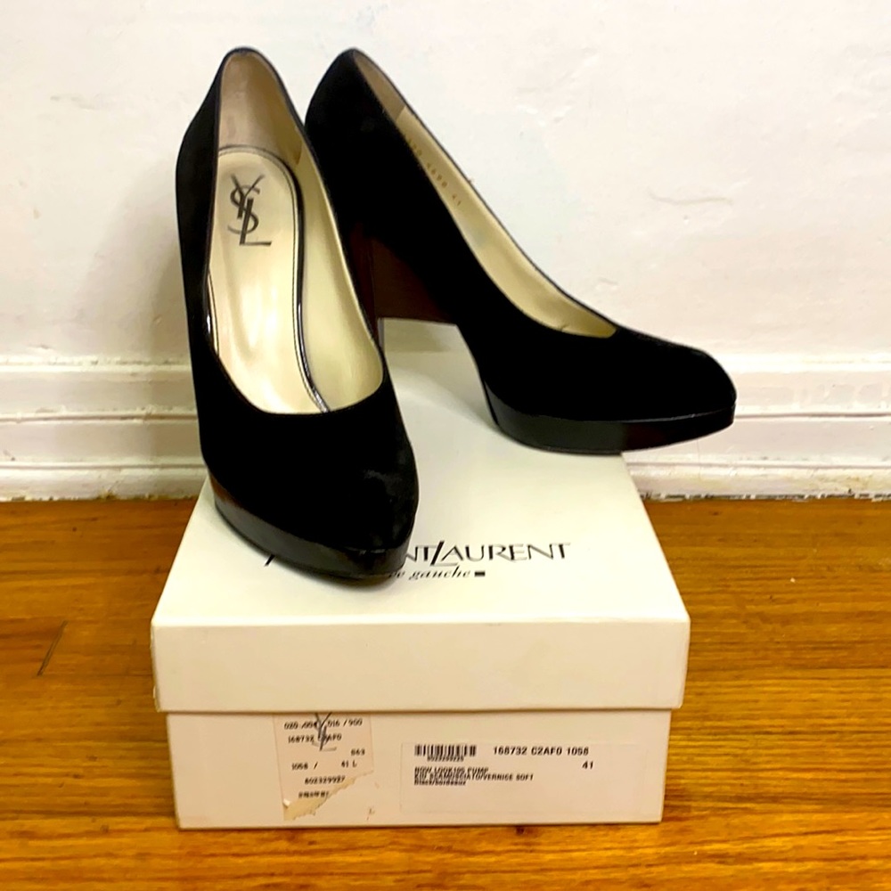 YSL black suede pump AUTHENTIC 41